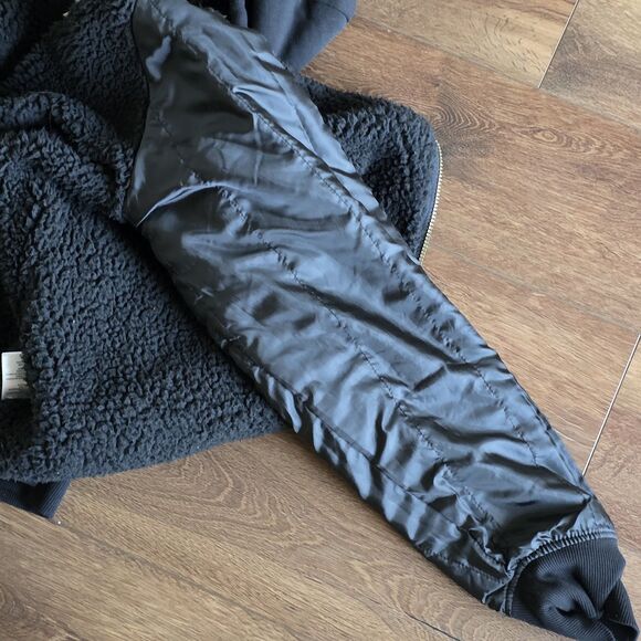 Weatherproof Vintage Hoodie Mens XL Black Sherpa Lined Full Zip Jacket - Picture 6 of 13